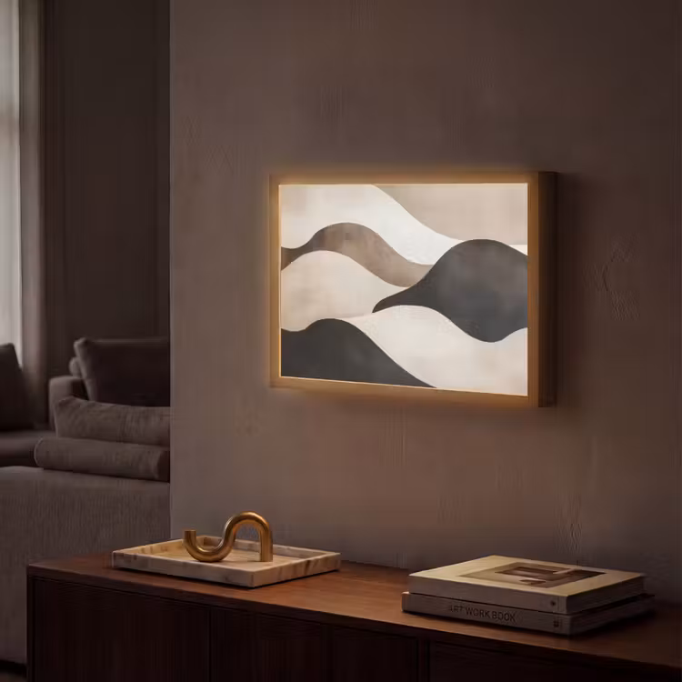 Lightbox - Wandlamp - Golven - Abstract - Beige — 2