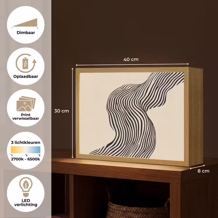 Lightbox - Wandlamp - Golvend - Lijnen - Abstract - Silhouet — 10