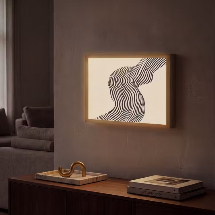 Lightbox - Wandlamp - Golvend - Lijnen - Abstract - Silhouet — 2