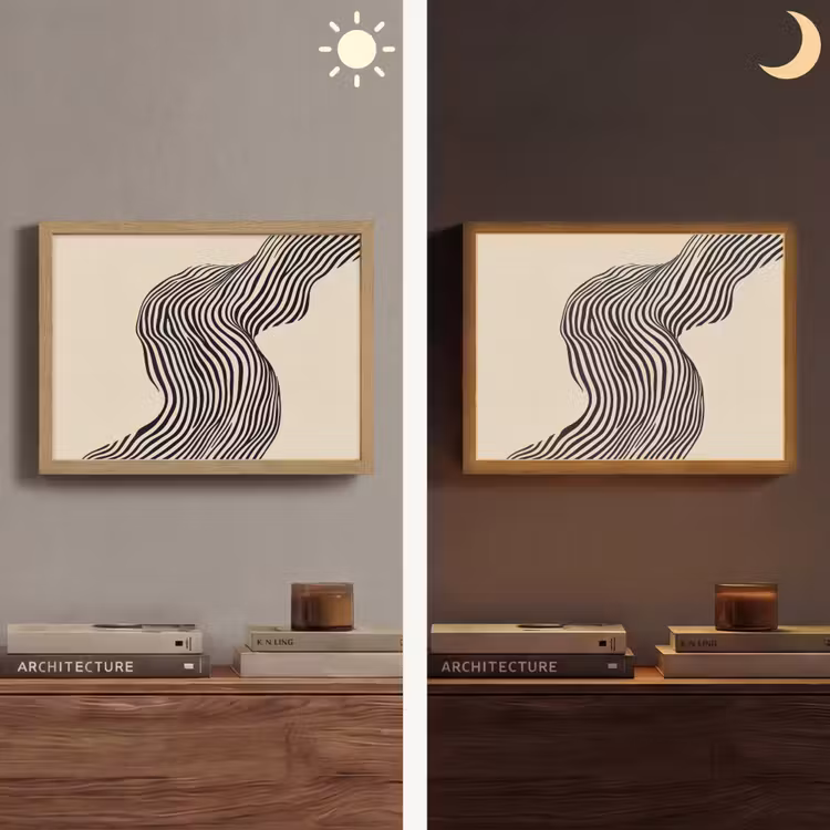 Lightbox - Wandlamp - Golvend - Lijnen - Abstract - Silhouet — 6