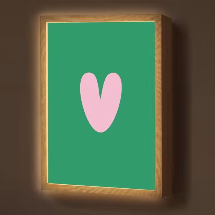 Lightbox - Wandlamp - Groen - Hart - Minimalistisch - Valentijn — 1