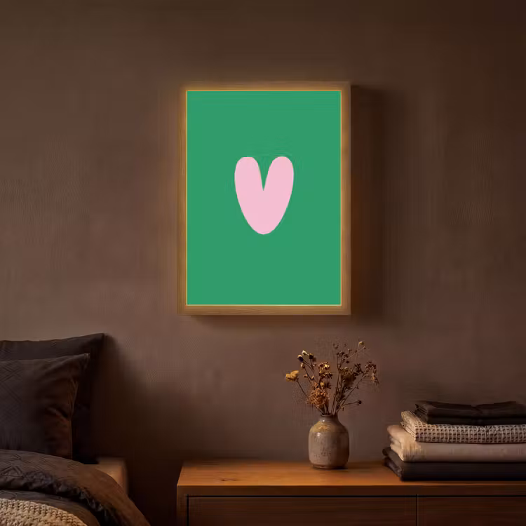 Lightbox - Wandlamp - Groen - Hart - Minimalistisch - Valentijn — 3