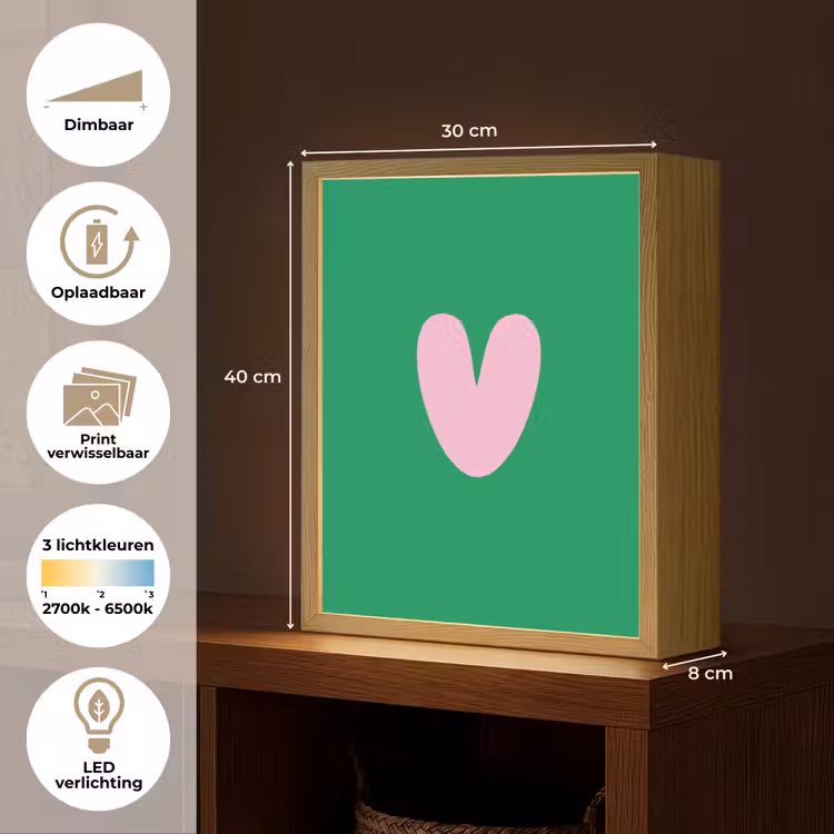 Lightbox - Wandlamp - Groen - Hart - Minimalistisch - Valentijn — 9