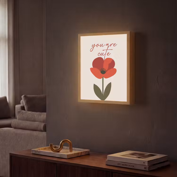 Lightbox - Wandlamp - Klaproos - Bloem - Rood - Valentijn — 2