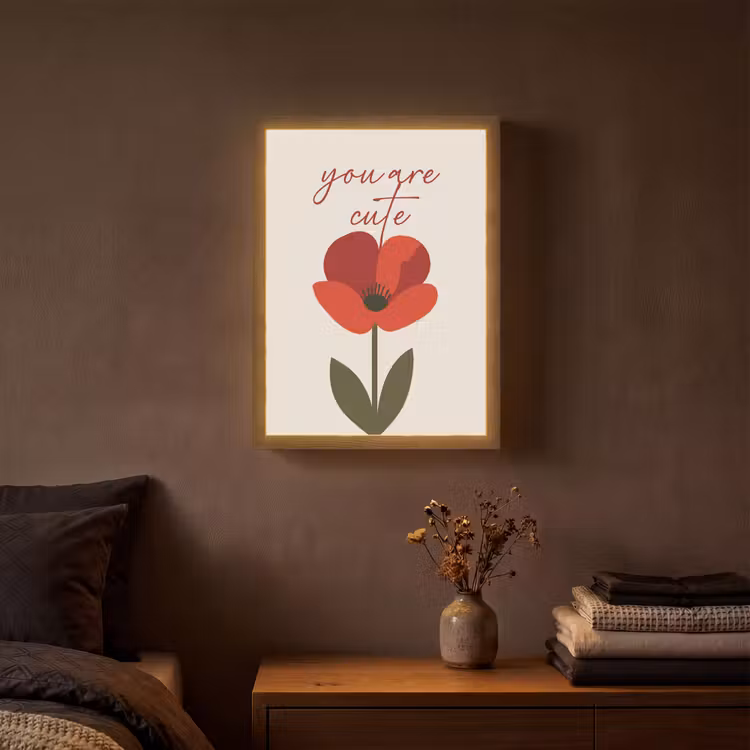 Lightbox - Wandlamp - Klaproos - Bloem - Rood - Valentijn — 3