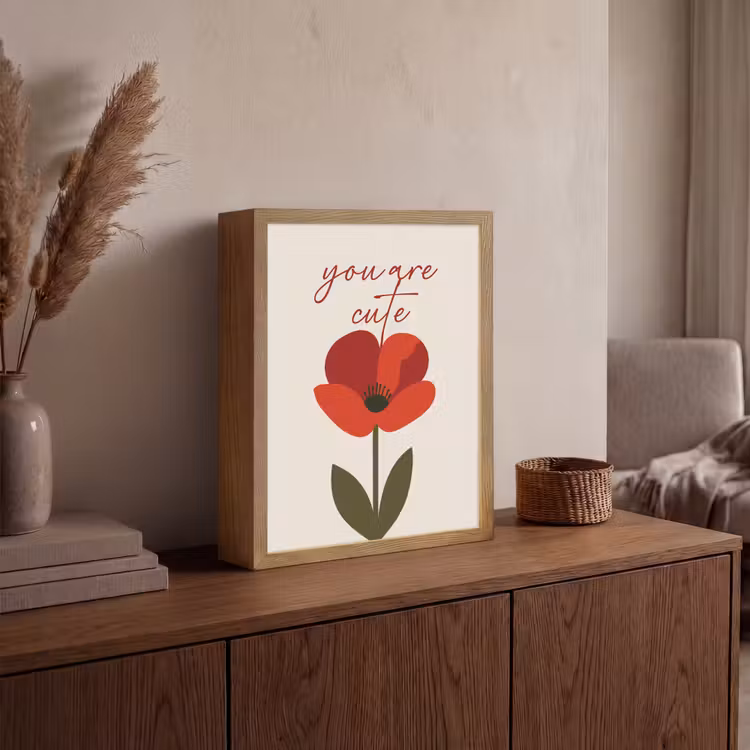 Lightbox - Wandlamp - Klaproos - Bloem - Rood - Valentijn — 4