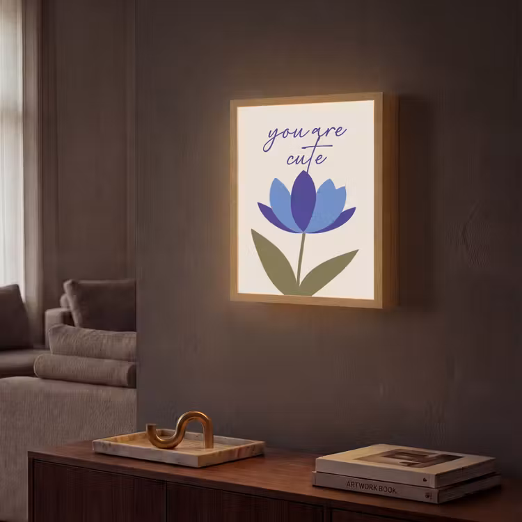 Lightbox - Wandlamp - Korenbloem - Valentijn - Bloem - Blauw — 2