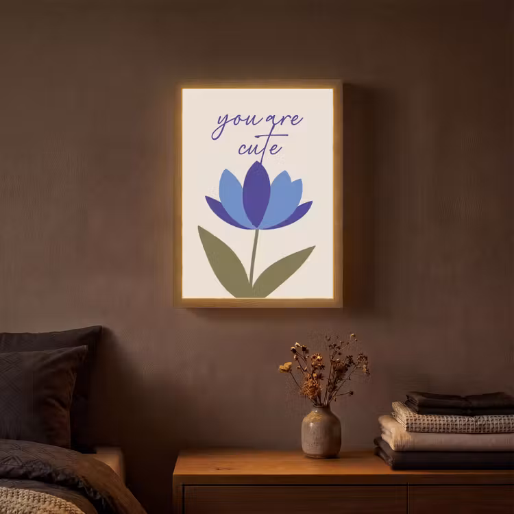 Lightbox - Wandlamp - Korenbloem - Valentijn - Bloem - Blauw — 3