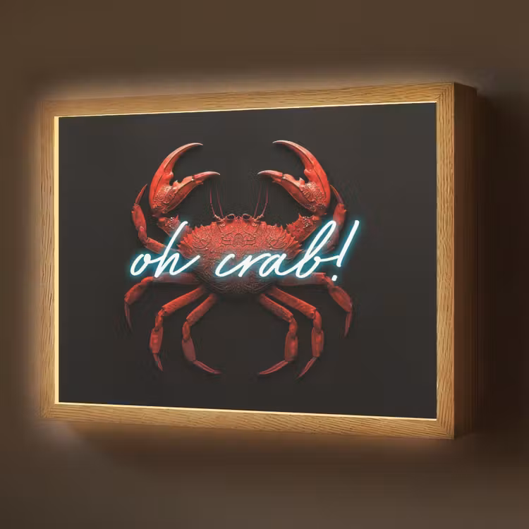Lightbox - Wandlamp - Krab - Rood - Neon - Quote — 1