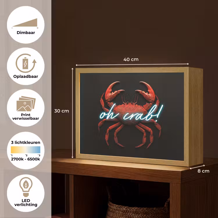 Lightbox - Wandlamp - Krab - Rood - Neon - Quote — 10