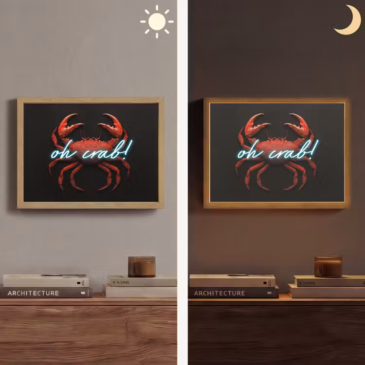 Lightbox - Wandlamp - Krab - Rood - Neon - Quote — 6