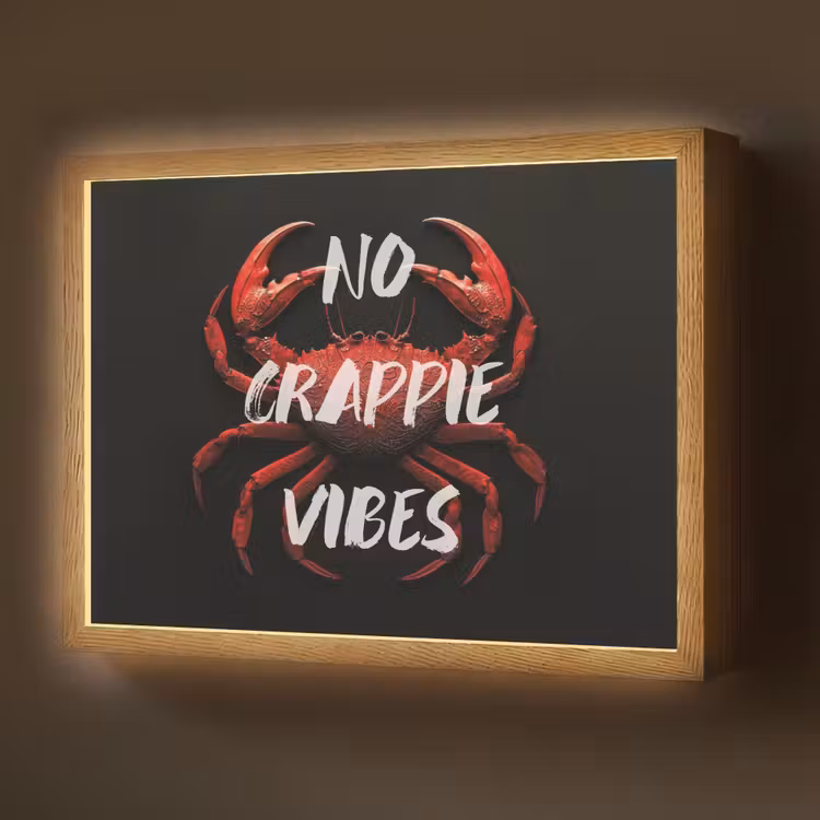 Lightbox - Wandlamp - Krab - Rood - Tekst - Zwart — 1