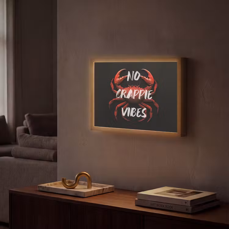 Lightbox - Wandlamp - Krab - Rood - Tekst - Zwart — 2