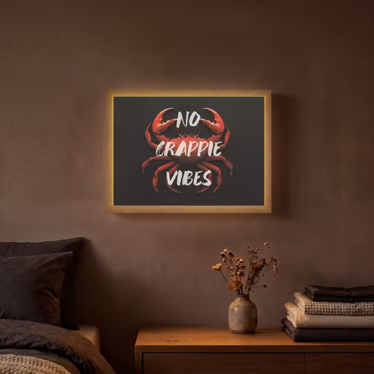 Lightbox - Wandlamp - Krab - Rood - Tekst - Zwart — 3