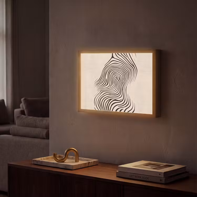 Lightbox - Wandlamp - Lijnen - Abstract - Golvend - Zwart — 2