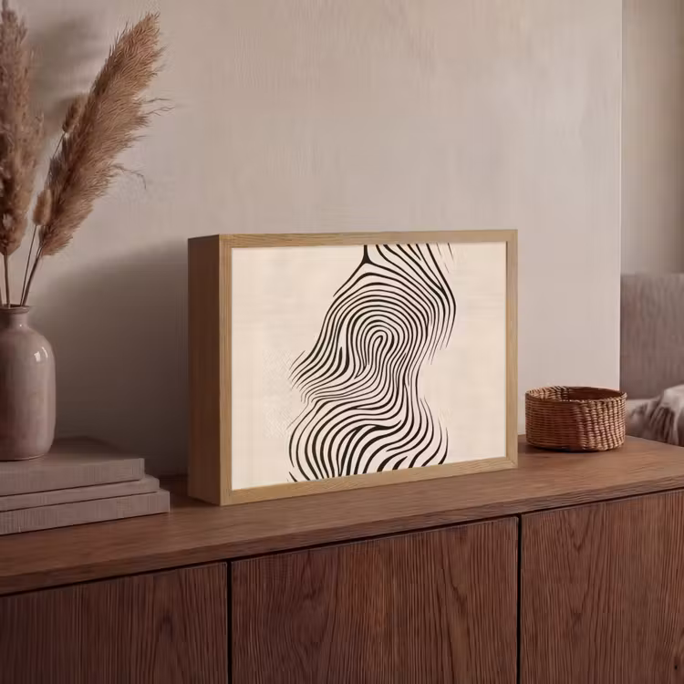 Lightbox - Wandlamp - Lijnen - Abstract - Golvend - Zwart — 4