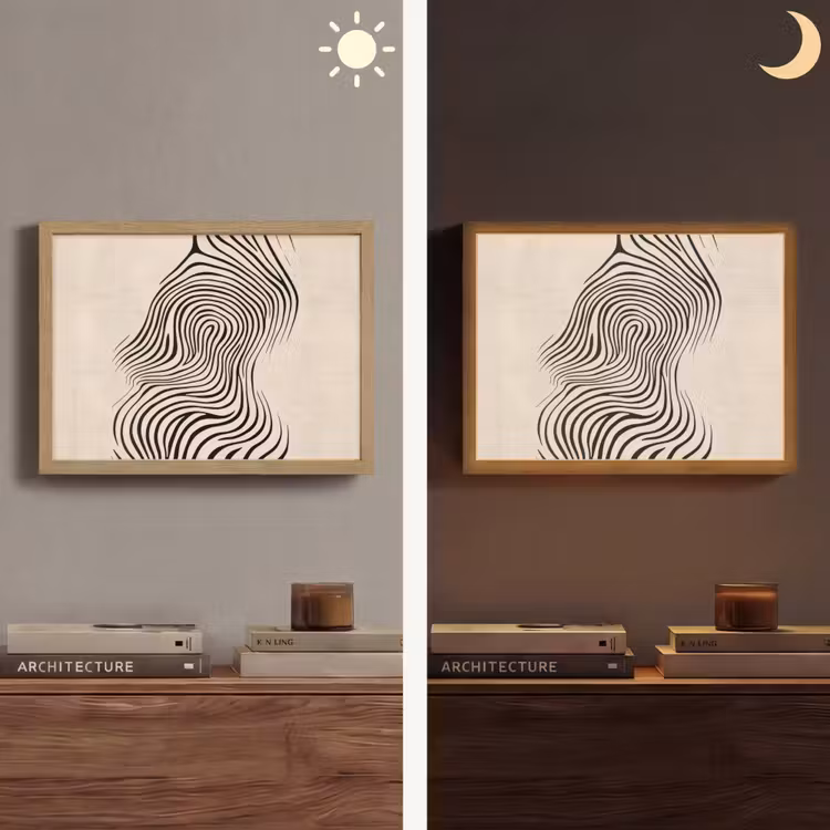 Lightbox - Wandlamp - Lijnen - Abstract - Golvend - Zwart — 6