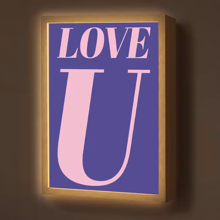 Lightbox - Wandlamp - Love - Blauw - Valentijn — 1