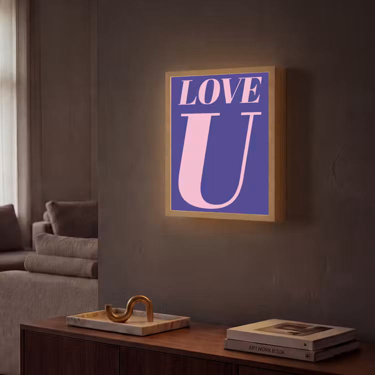 Lightbox - Wandlamp - Love - Blauw - Valentijn — 2