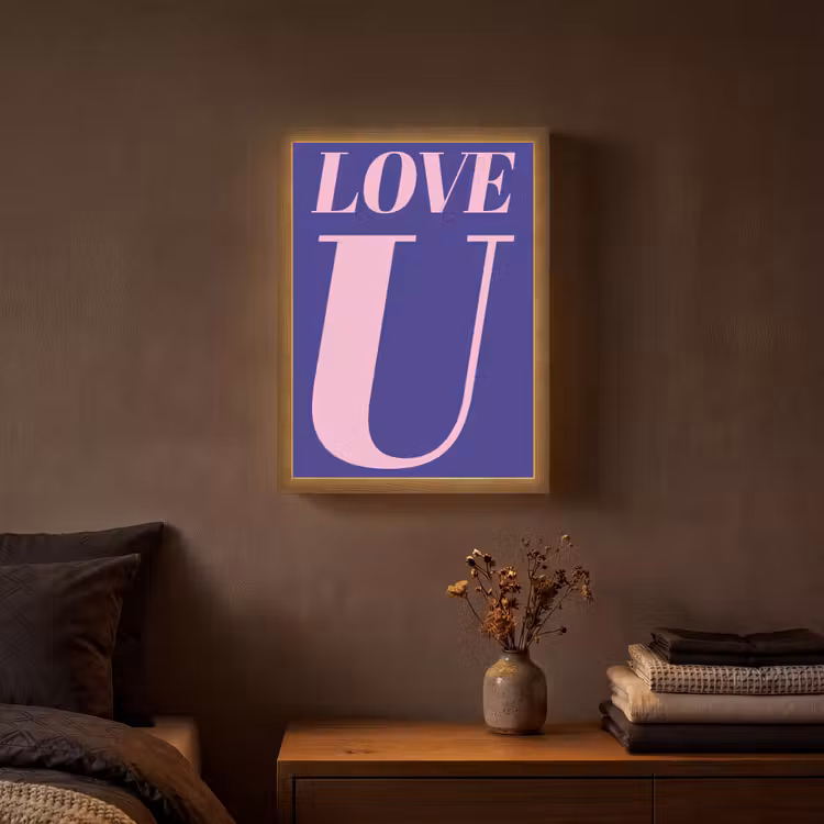 Lightbox - Wandlamp - Love - Blauw - Valentijn — 3