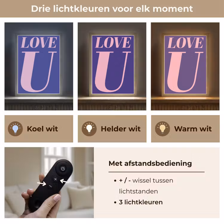 Lightbox - Wandlamp - Love - Blauw - Valentijn — 7