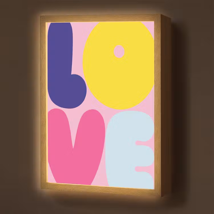 Lightbox - Wandlamp - Love - Valentijn - Kleurrijk — 1