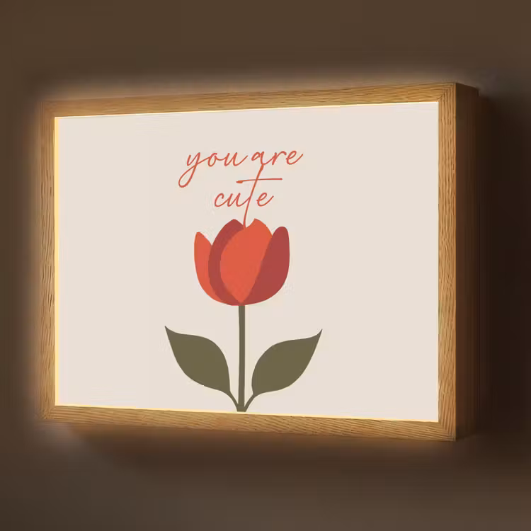 Lightbox - Wandlamp - Roos - Rood - Bloem - Valentijn — 1