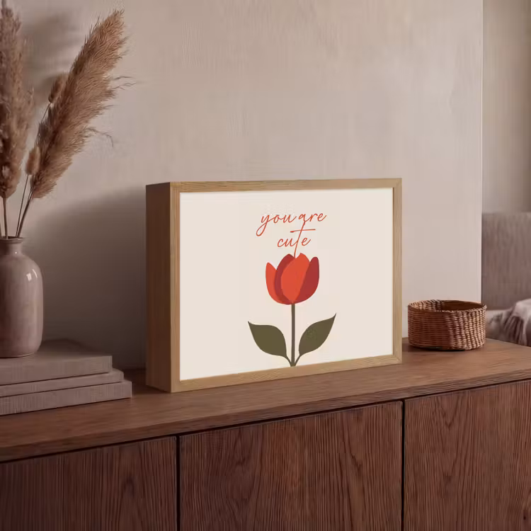 Lightbox - Wandlamp - Roos - Rood - Bloem - Valentijn — 4