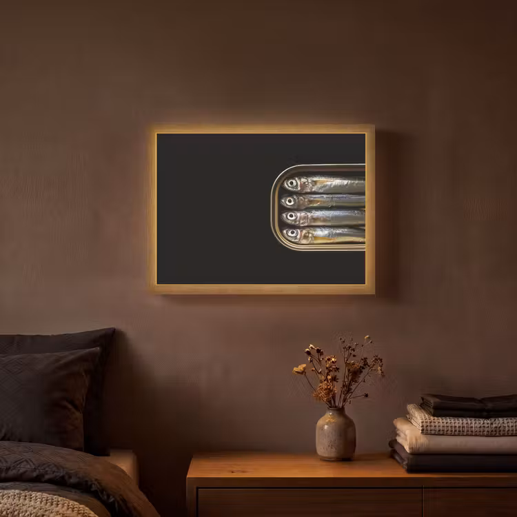 Lightbox - Wandlamp - Sardines - Blik - Zwart - Vissen — 3