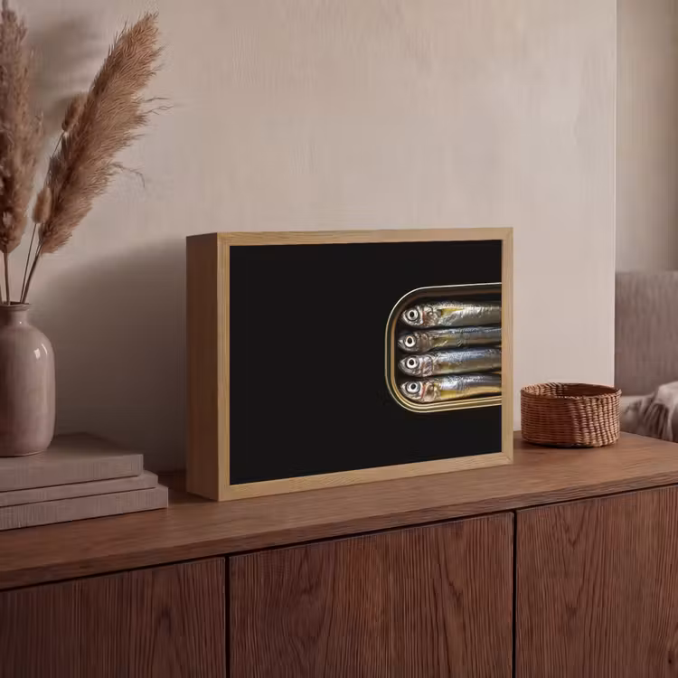 Lightbox - Wandlamp - Sardines - Blik - Zwart - Vissen — 4