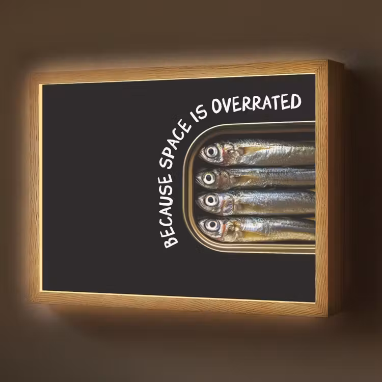 Lightbox - Wandlamp - Sardines - Tekst - Vis - Blik — 1