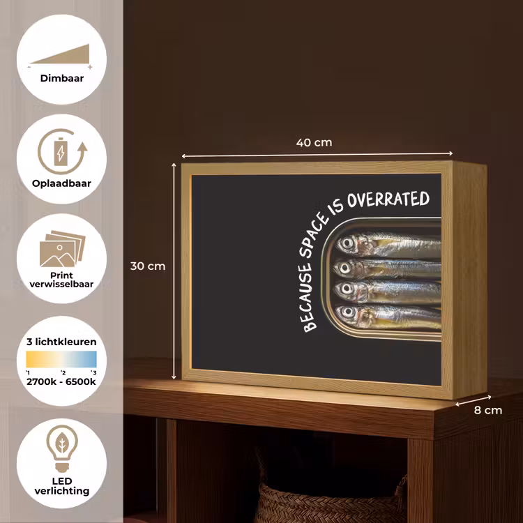 Lightbox - Wandlamp - Sardines - Tekst - Vis - Blik — 10