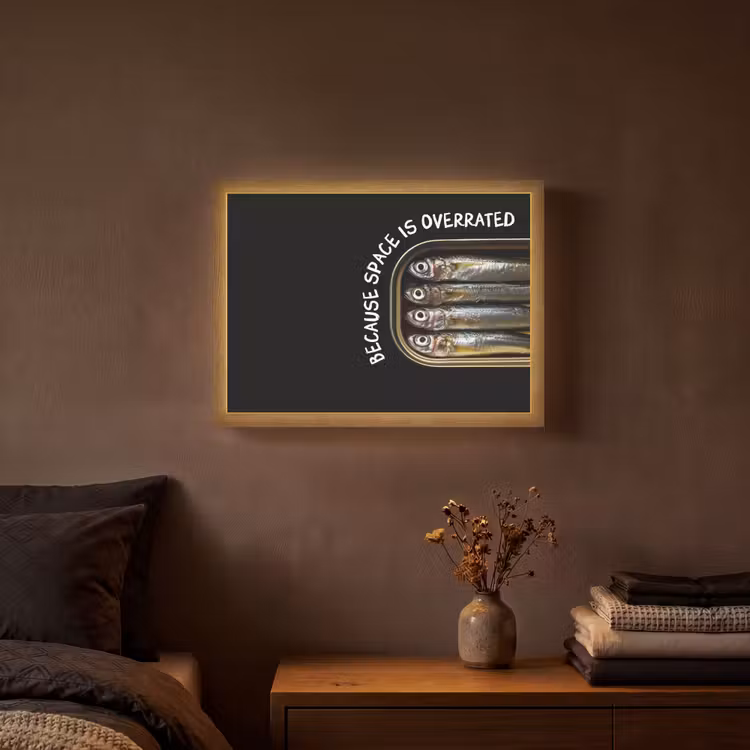 Lightbox - Wandlamp - Sardines - Tekst - Vis - Blik — 3