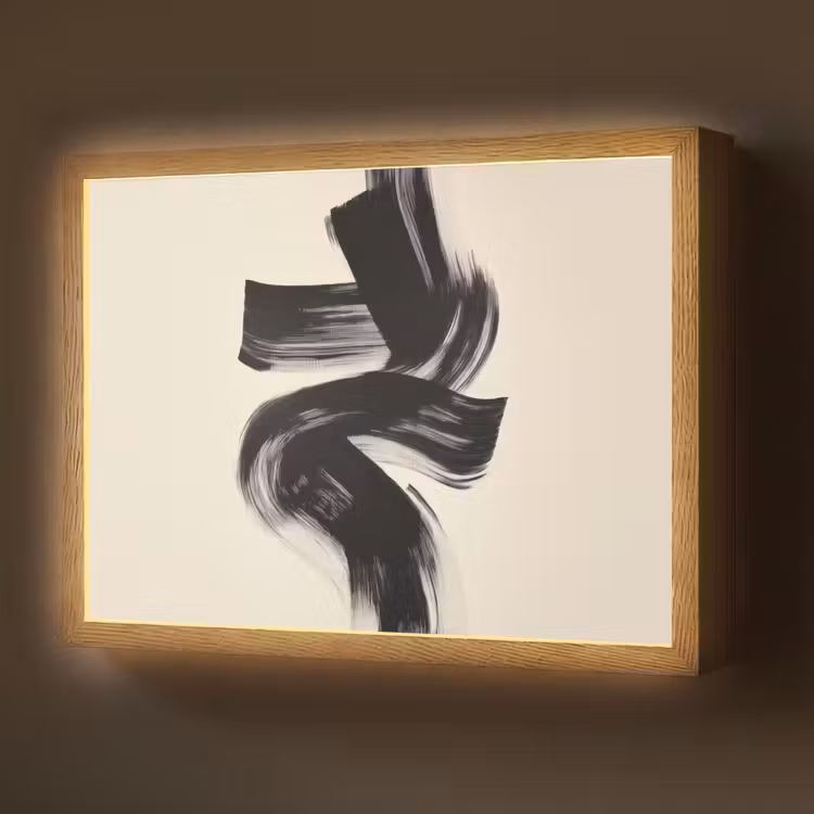 Lightbox - Wandlamp - Strepen - Zwart - Abstract — 1