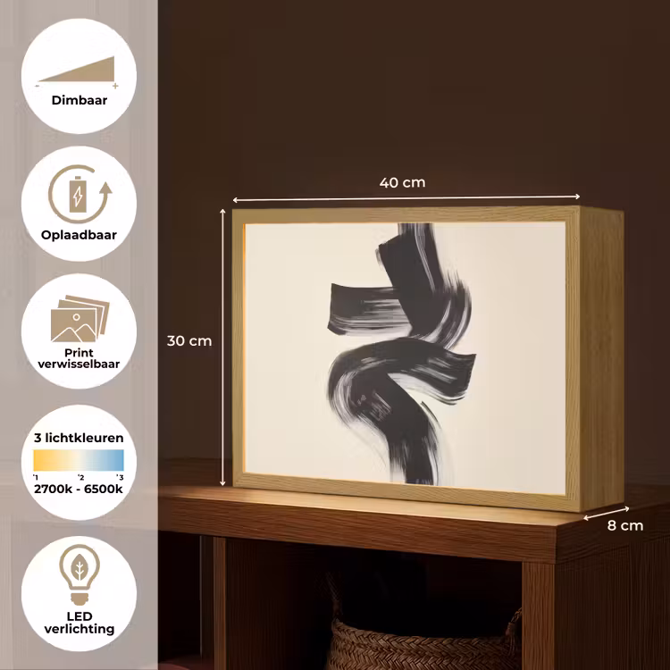 Lightbox - Wandlamp - Strepen - Zwart - Abstract — 10