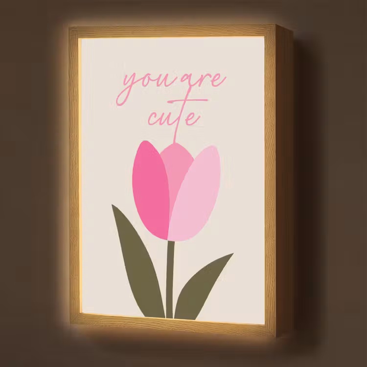 Lightbox - Wandlamp - Tulp - Roze - Valentijn - Bloem — 1