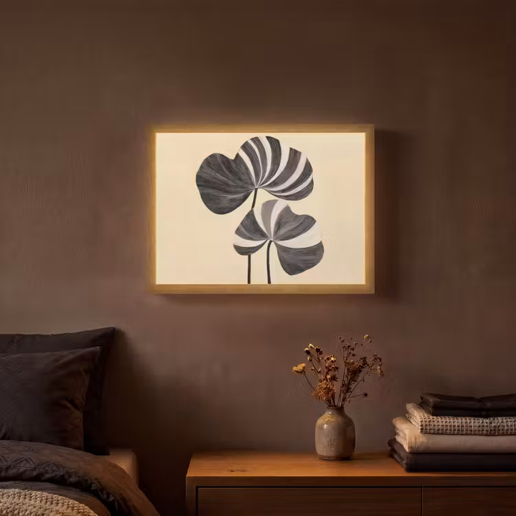 Lightbox - Wandlamp - Zwart - Bladeren - Strepen - Minimalistisch — 3