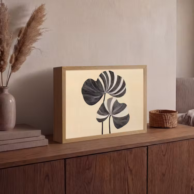Lightbox - Wandlamp - Zwart - Bladeren - Strepen - Minimalistisch — 4
