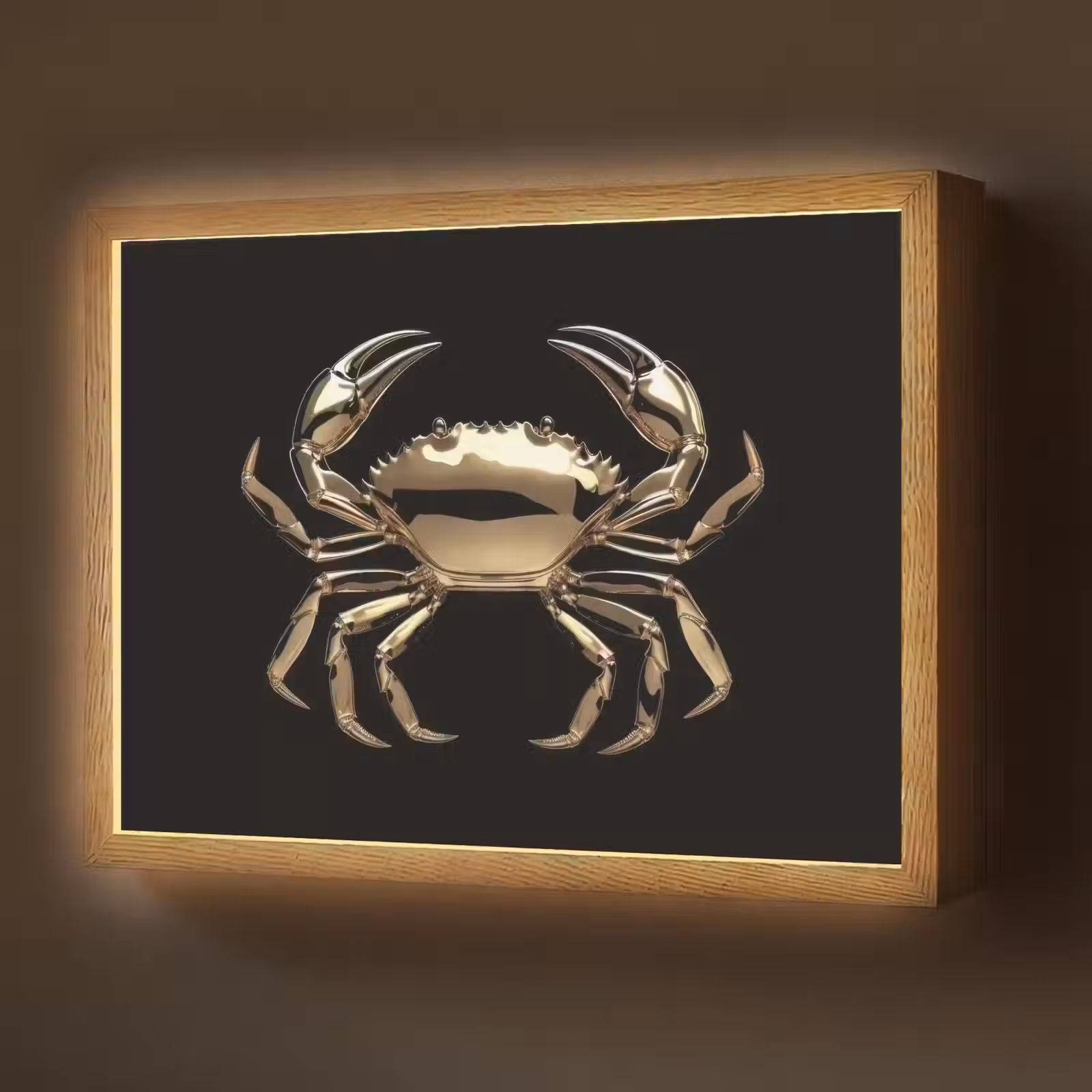 Lightbox - Wandlamp - Goud - Krab - Dieren - Zwart — 1