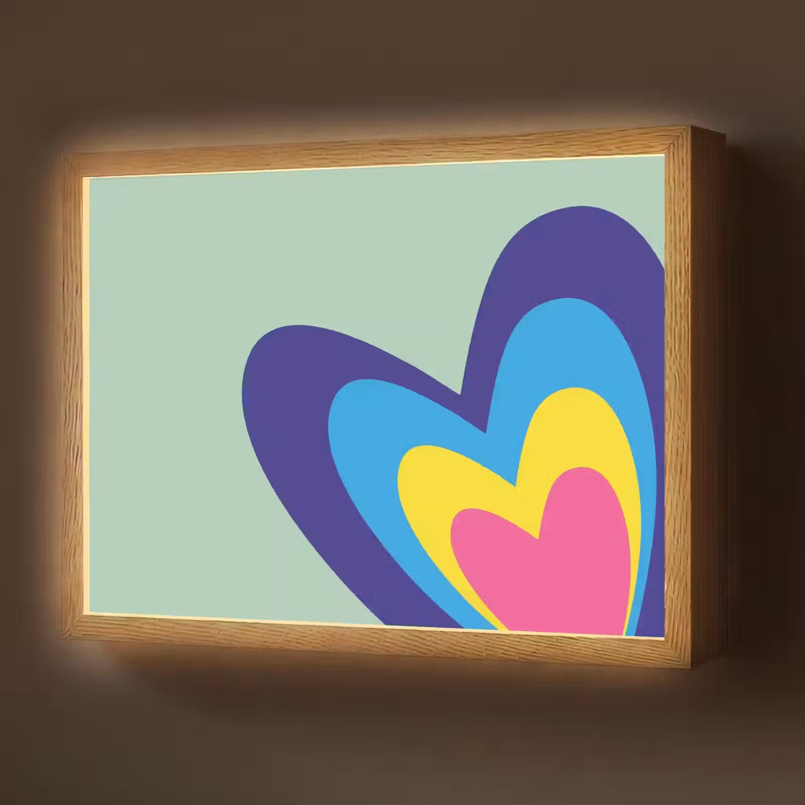 Lightbox - Wandlamp - Hartjes - Kleurrijk - Valentijn — 1