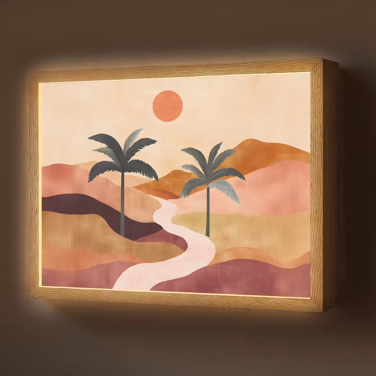Lightbox - Wandlamp - Heuvels - Palmbomen - Abstract — 1