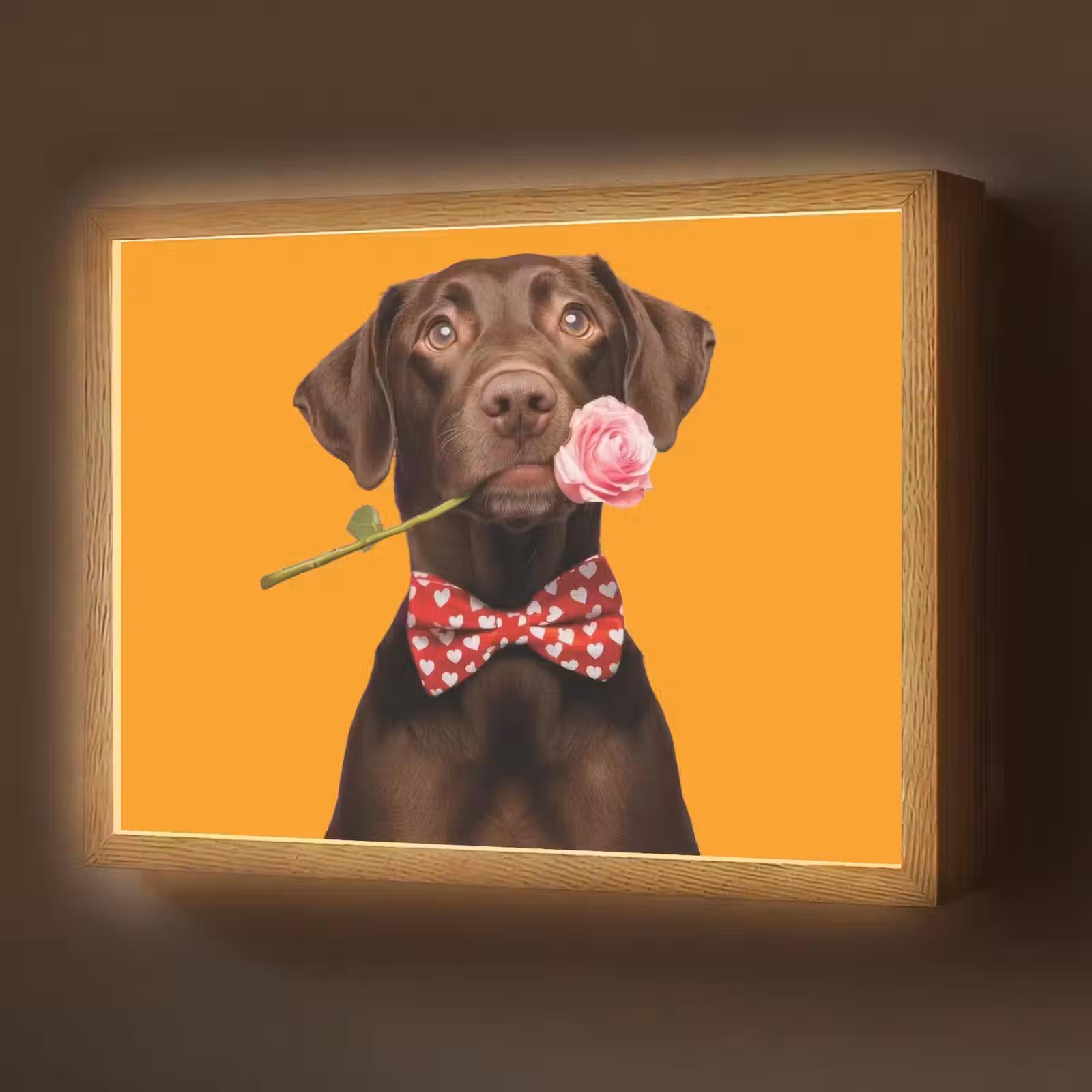 Lightbox - Wandlamp - Hond - Oranje - Roos - Valentijn — 1