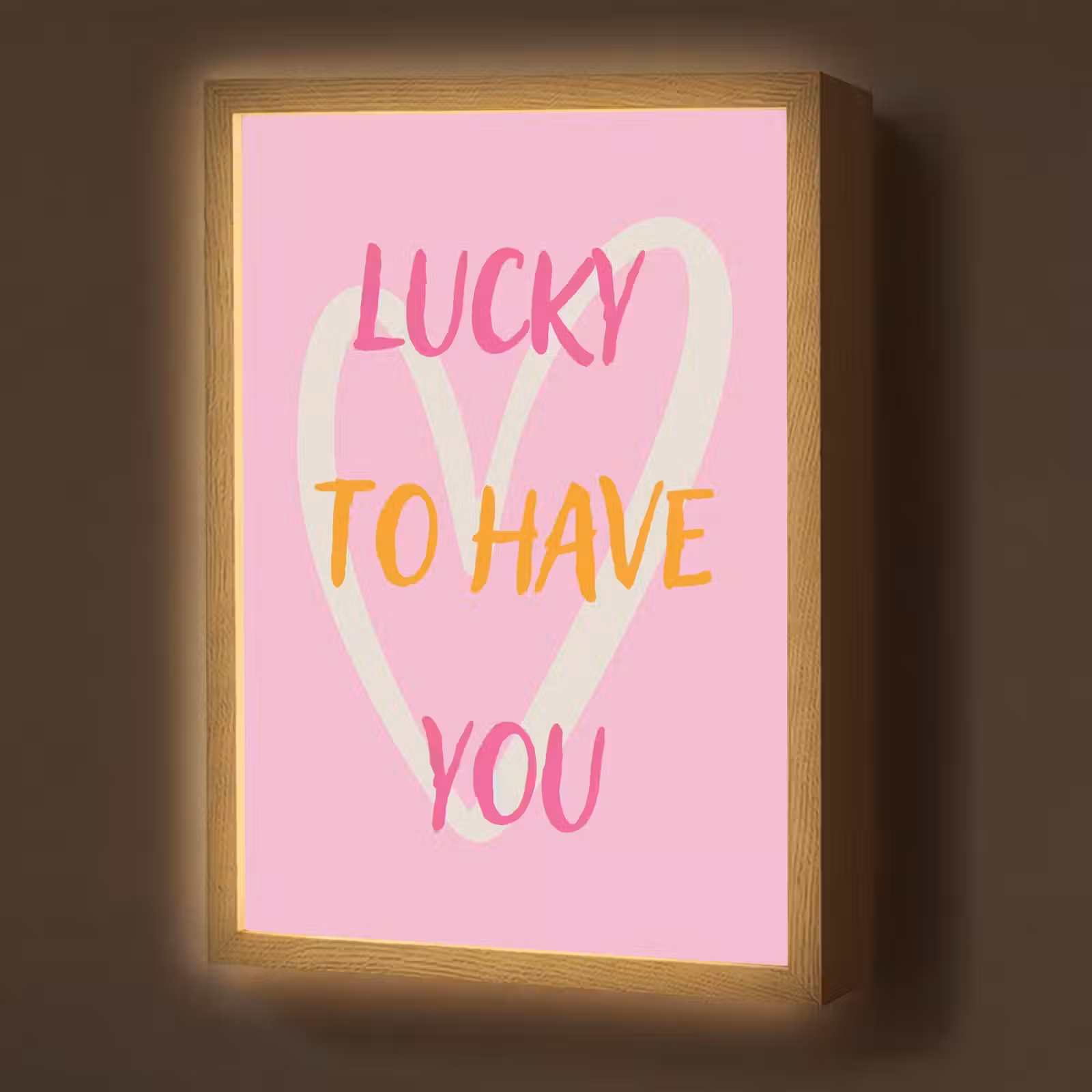 Lightbox - Wandlamp - Lucky - Love - Valentijn - Roze — 1