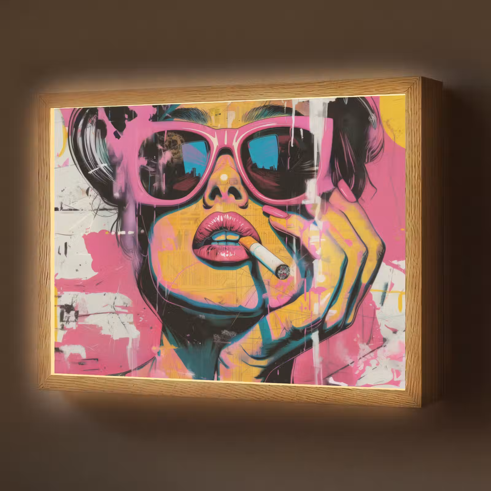 Lightbox - Wandlamp - Portret - Vrouw - Abstract - Zonnebril — 1