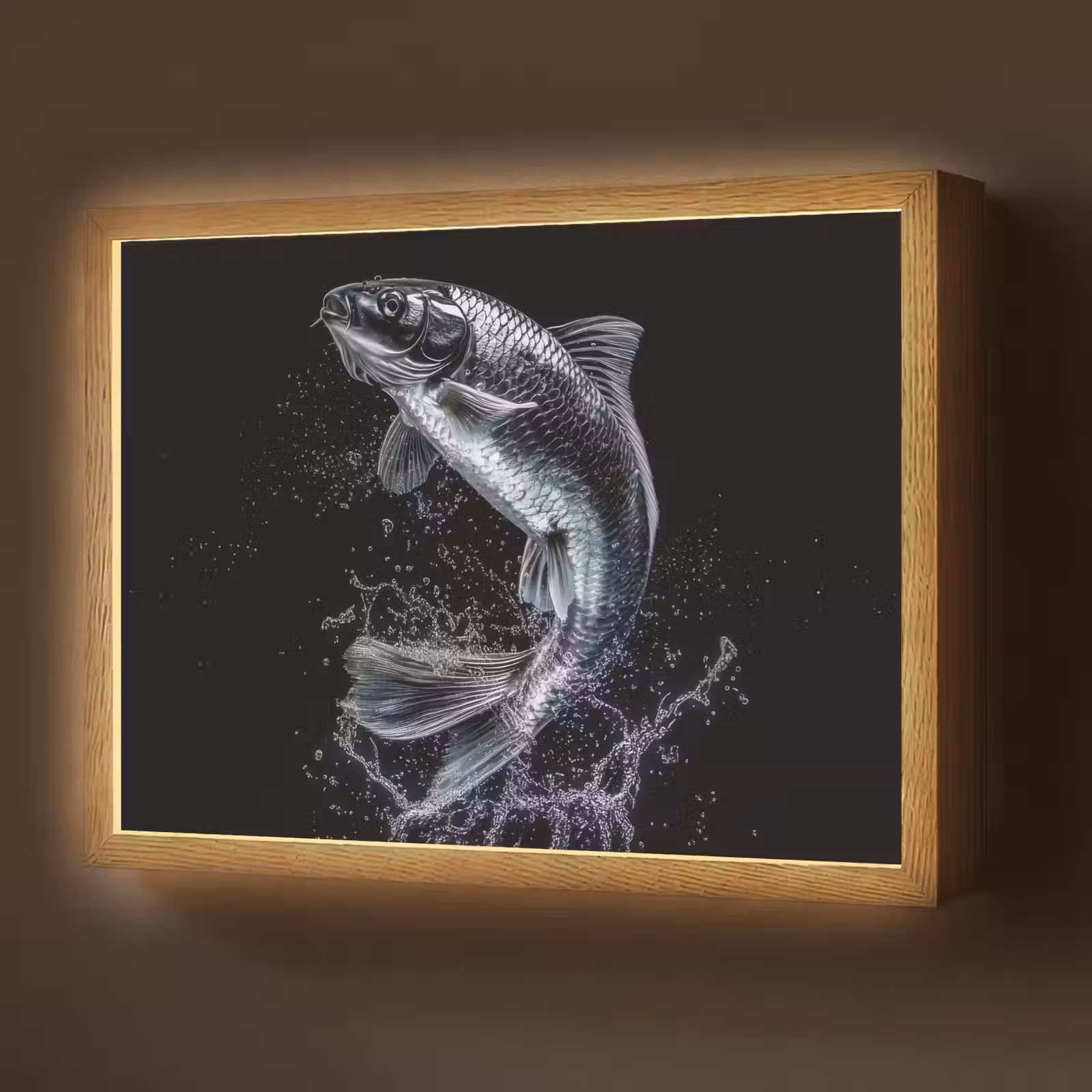Lightbox - Wandlamp - Vis - Koi - Zwart - Water — 1