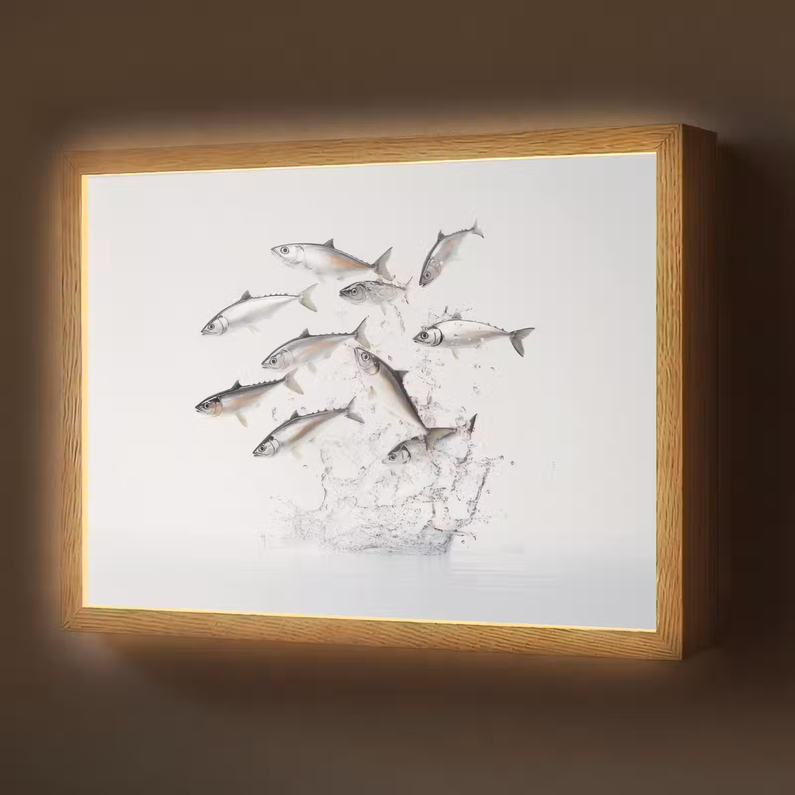 Lightbox - Wandlamp - Vissen - Water - Wit — 1