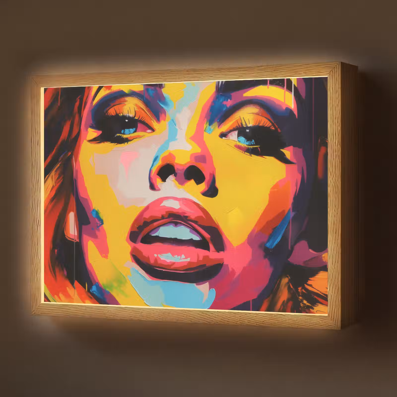 Lightbox - Wandlamp - Vrouw - Gezicht - Kleurrijk — 1