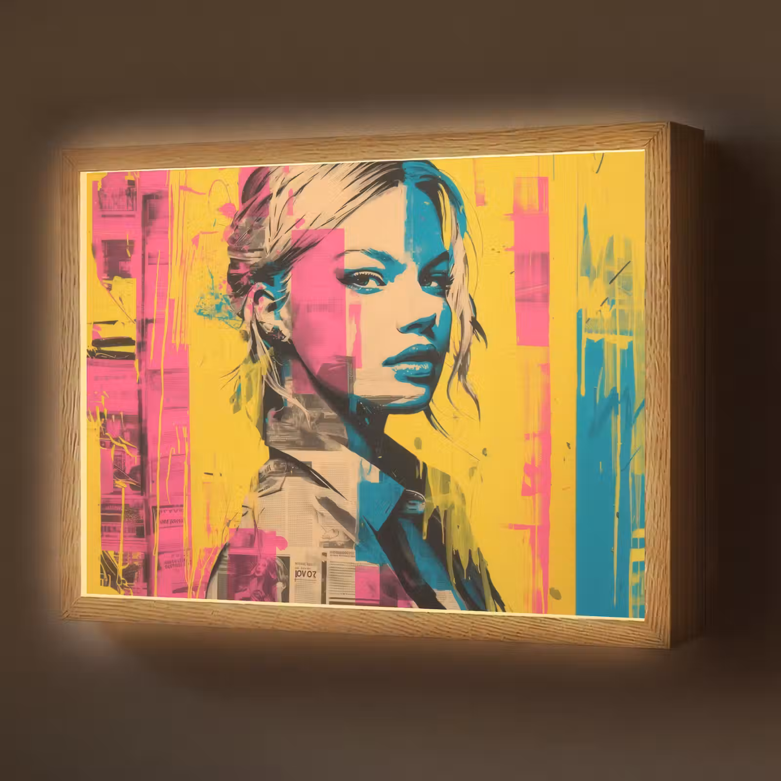 Lightbox - Wandlamp - Vrouw - Verfstrepen - Gekleurd — 1