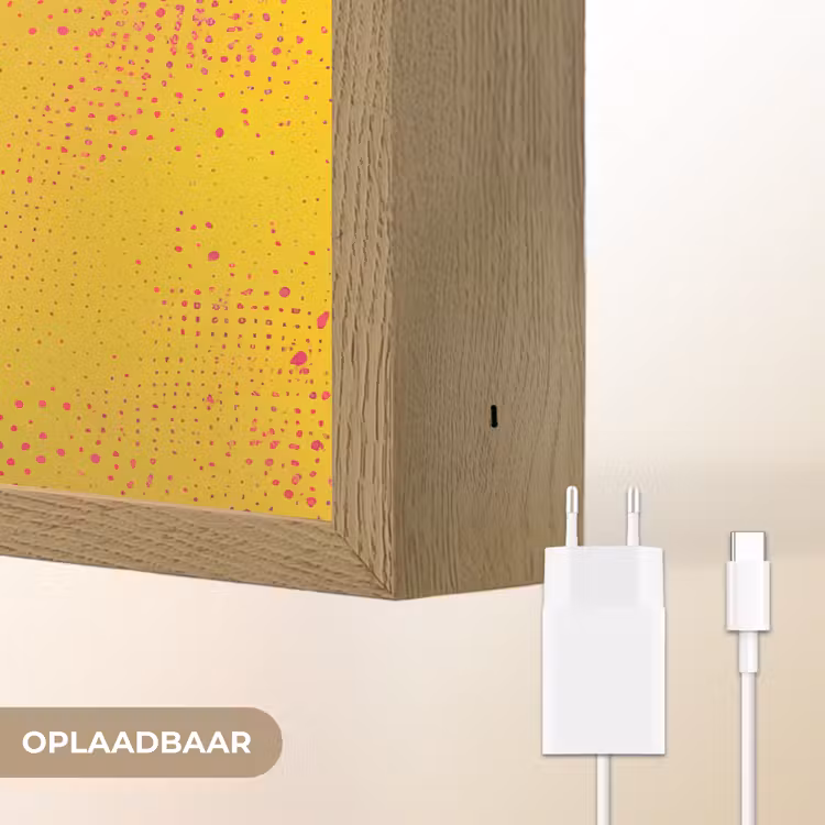 Lightbox - Wandlamp - Close-up - Vrouwengezicht - Stippen - Geel — 7