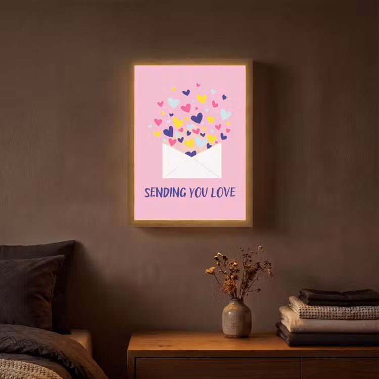 Lightbox - Wandlamp - Envelop - Love - Hartjes - Valentijn — 3